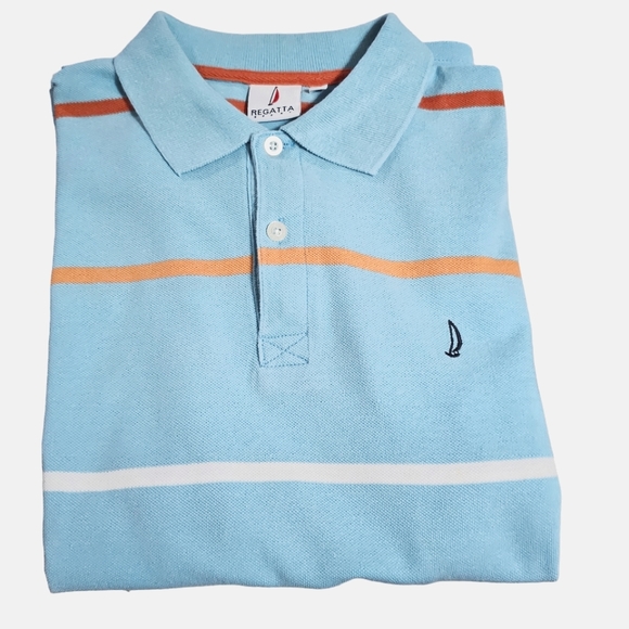 VINTAGE REGATTA SPORT Men's Blue Pique Polo Shirt M - Picture 2 of 6